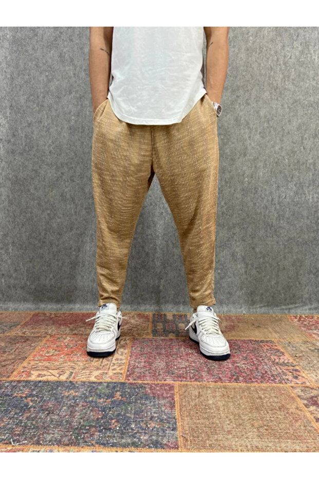 Cotton Bohemian Baggy Trousers with Elastic Waist