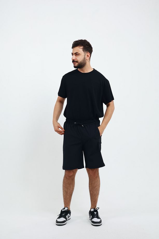 Erkek Cep Fermuarlı ve Arka Cepli Paraşüt Kumaş (Dokuma) Spor Likra Bermuda Şort - 3