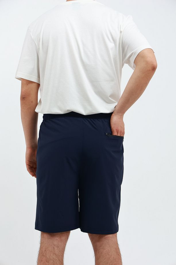 Erkek Cep Fermuarlı ve Arka Cepli Paraşüt Kumaş (Dokuma) Spor Likra Bermuda Şort - 2