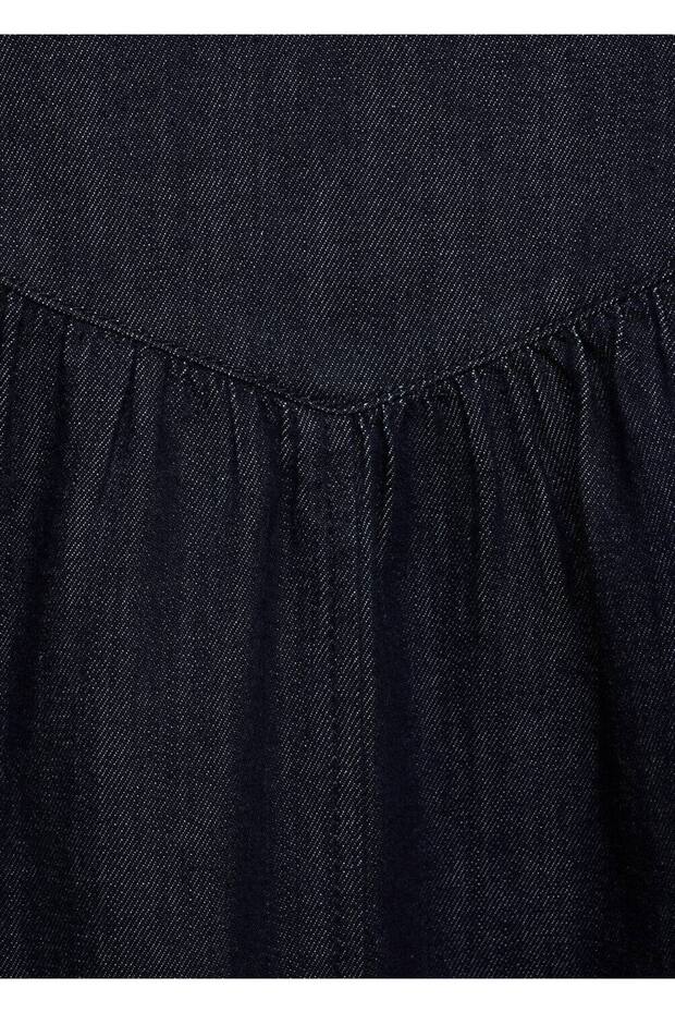 Flared denim etek - 5