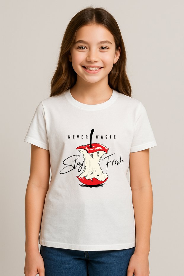 Stay Fresh Printed 100% Cotton Girls' Comfortable Combed Cotton T-Shirt