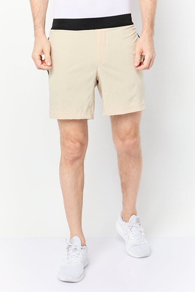 Men Sportswear Fit 7 Inseam Training Shorts, Beige
