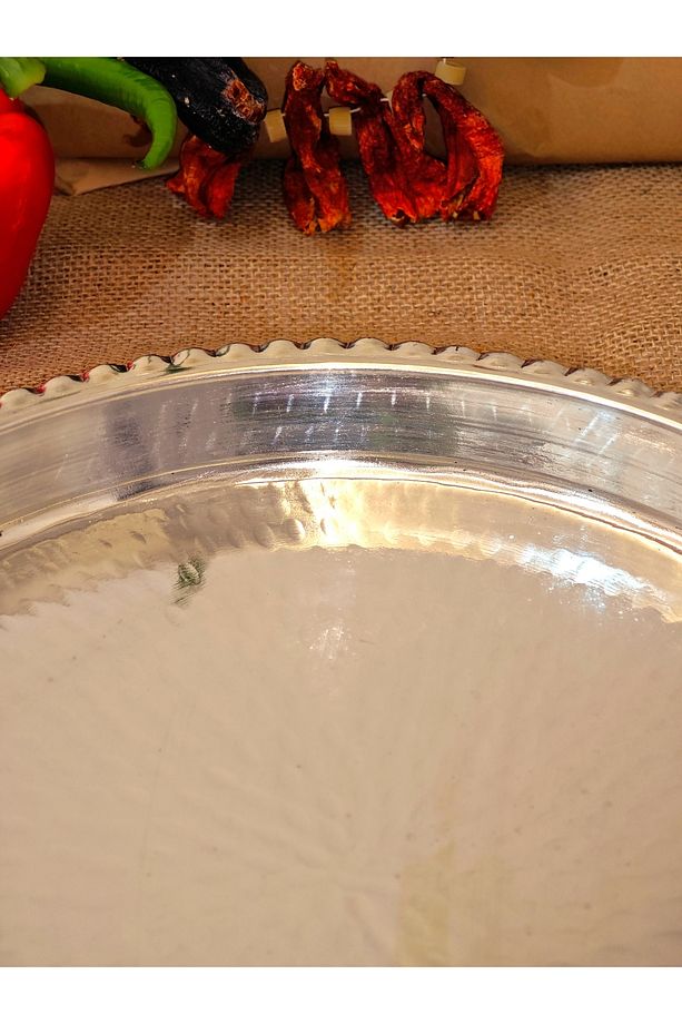 Bakır Büyük Fırın Tepsisi, Baklava Tepsisi 44 cm - 5