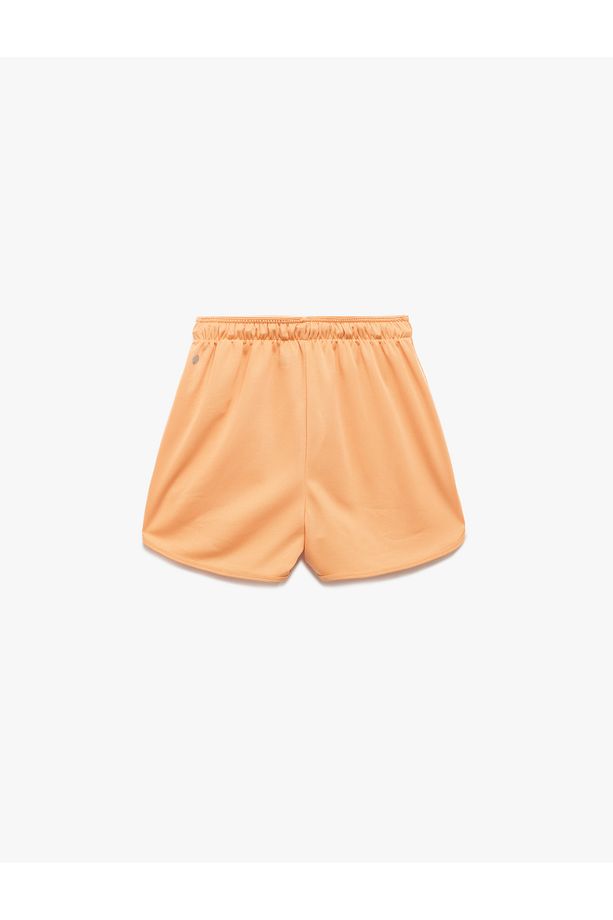 Yüksek Bel Rahat Kalıp Bağcıklı Mini Spor Şort - 4