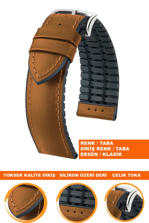 22mm Fossil-Welder-Casio-Seiko-Omega-Armani Watch Compatible Leather Silicone Watch Band Strap Ds22Mm