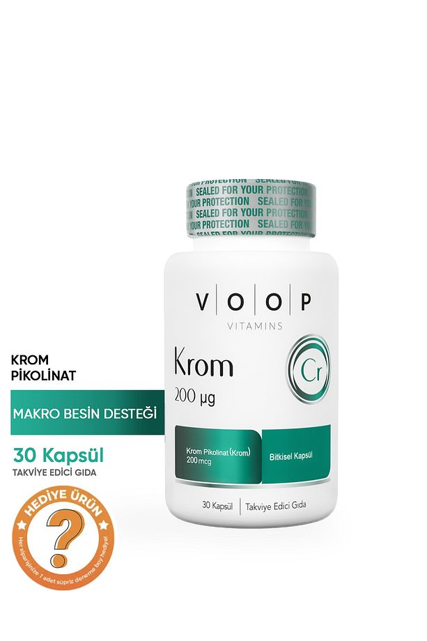Krom Pikolinat 200 µg | 30 Bitkisel - Vegan Kapsül - 1