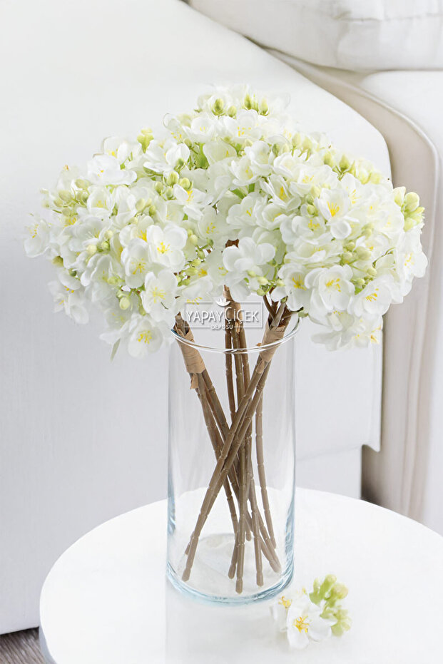 Luxurious Garnished Jasmine Flower Bouquet 4 Branches 40 cm White