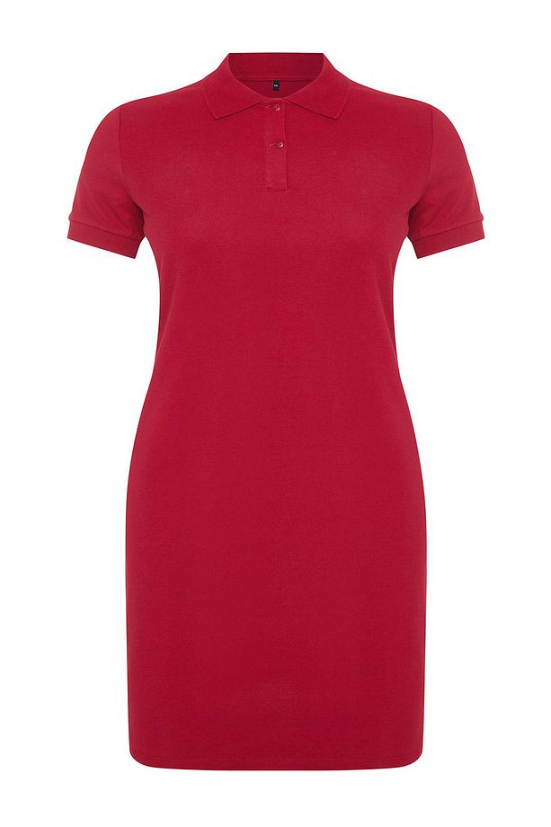 Bordo Polo Yaka Mini Örme Elbise TBBSS24AH00164 - 2