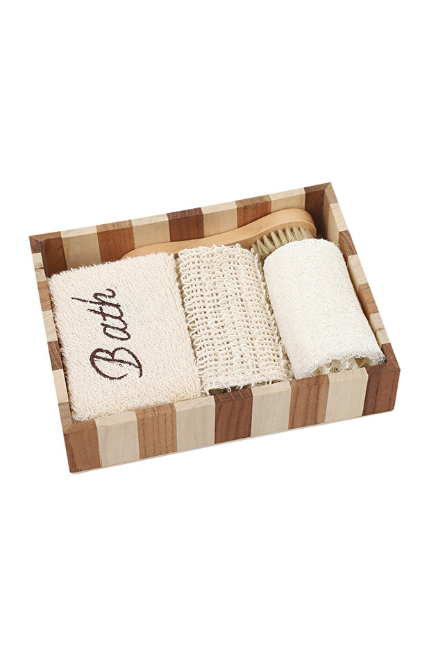 مجموعة صندوق هدايا حمام مكونة من 4 قطع - 1