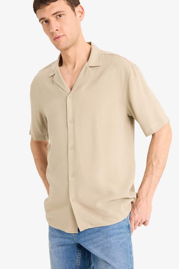 Regular Fit Apaş Yaka Yazlık Kısa Kollu Gömlek E2533AX25SM - 1