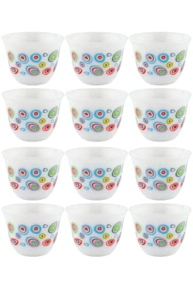 كوب جافا بتصميم 3 قطع، مقاس صغير، بورسلين، ألوان متعددة - 2