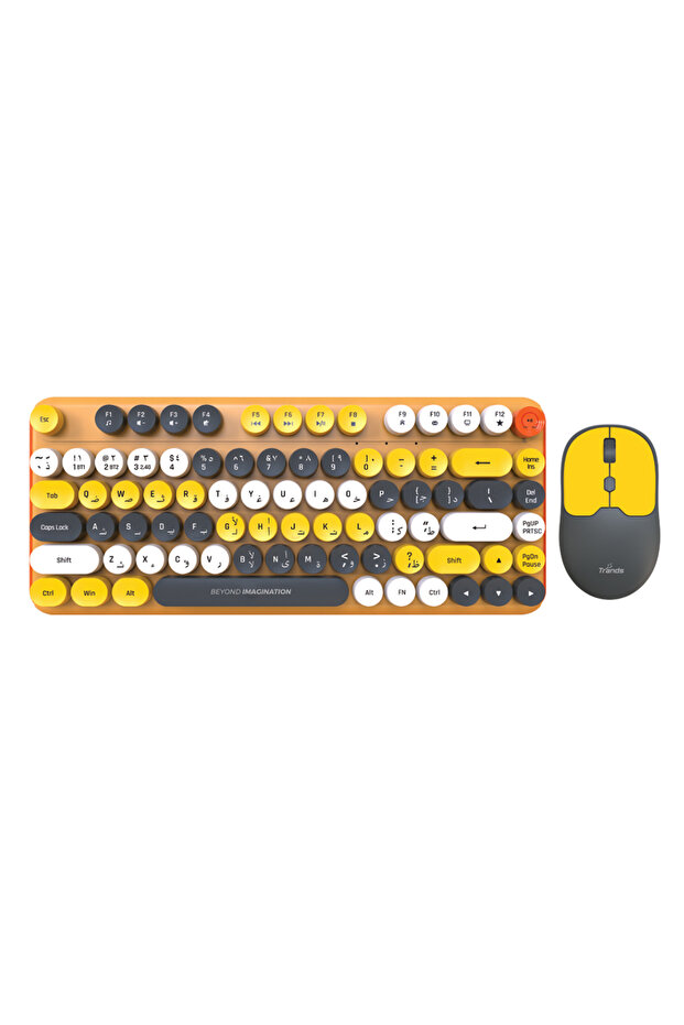 مجموعة لوحة مفاتيح لاسلكية بتقنية البلوتوث وماوس لاسلكي 2.4 جيجاهرتز - 1