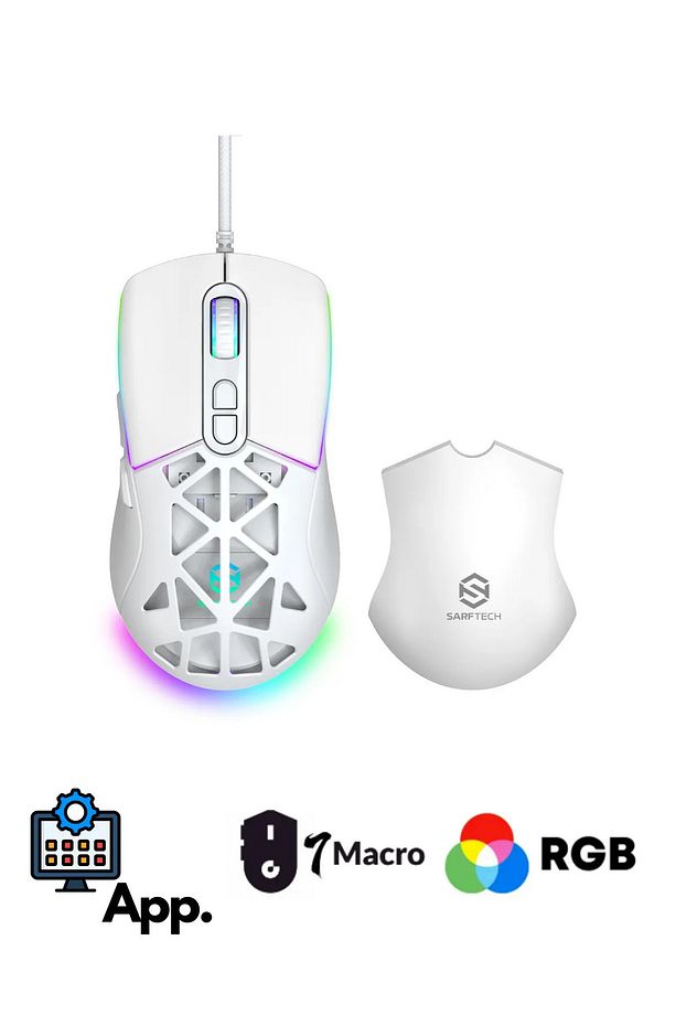 Rgb 7 Tuşlu 12.800dpi Makrolu Yazılım App Destekli Değiştirilebilir Başlıklı Gaming Oyuncu Mouse - 1