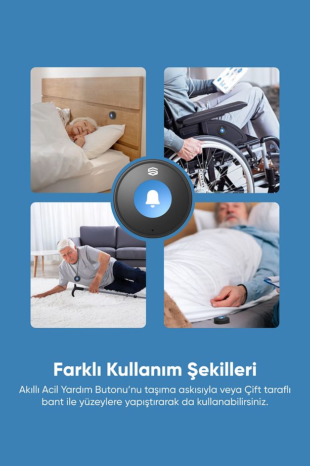 Akıllı Acil Yardım Butonu Yaşlı ve Hastalar İçin Tek Tuşla Bildirim - 6