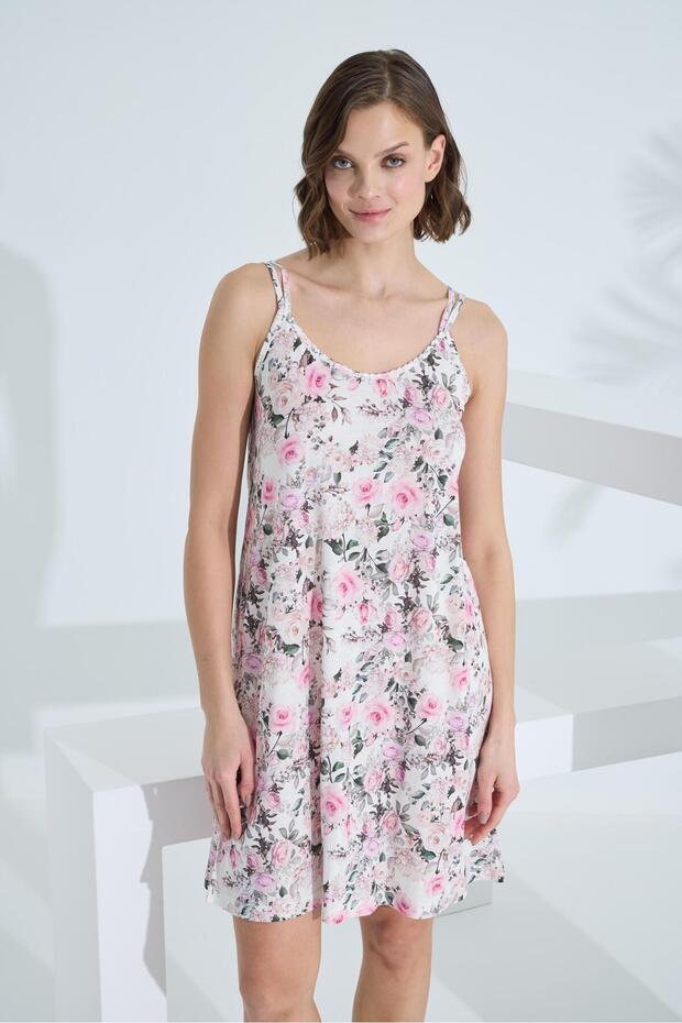 Bambu Soft Kumaş Ip Askılı Elbise 72097 - 3