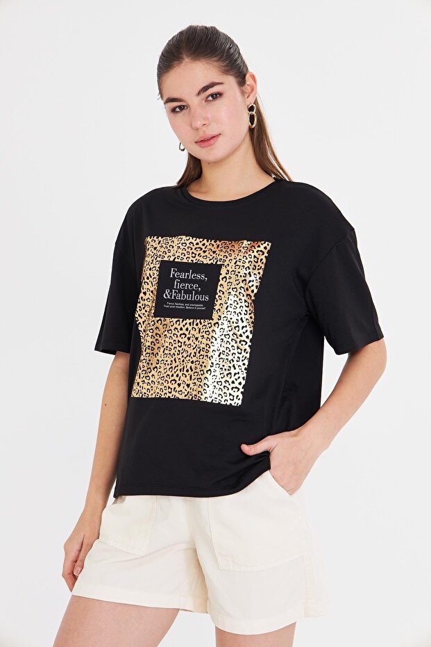 Baskılı Basic T-Shirt - 1