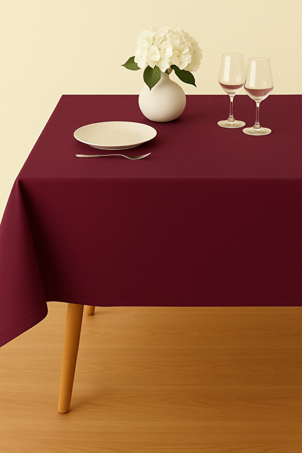 Luna Series Velvet Textured Table Cloth - Cherry