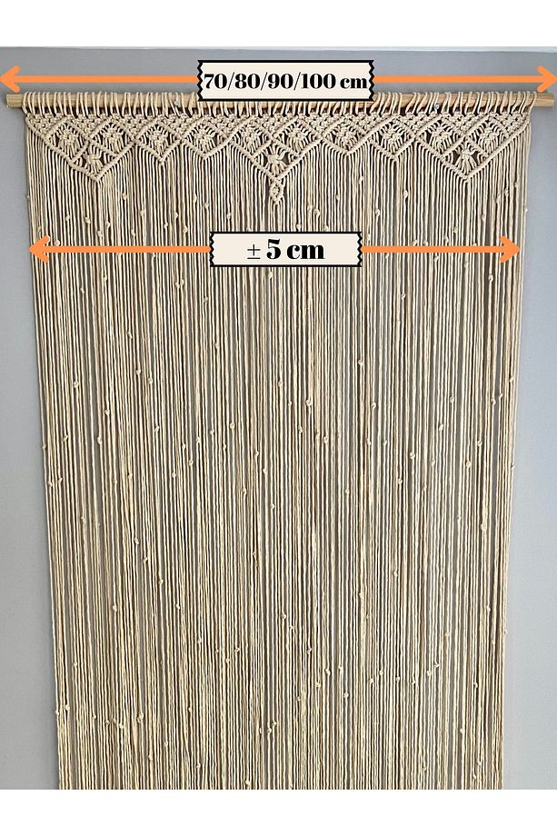 El Yapımı Makrome Perde Kapı Ve Duvar Süsü - 5