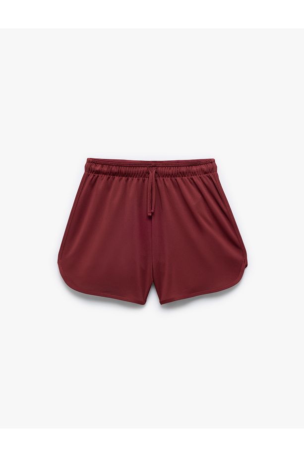 Yüksek Bel Rahat Kalıp Bağcıklı Mini Spor Şort - 3