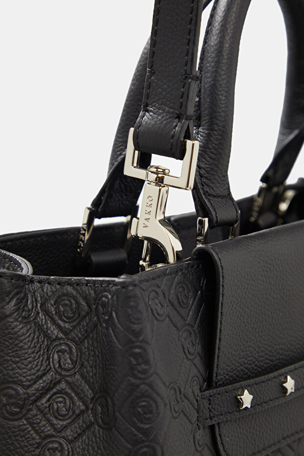 SİYAH MONOGRAM DERİ ÇANTA - 7