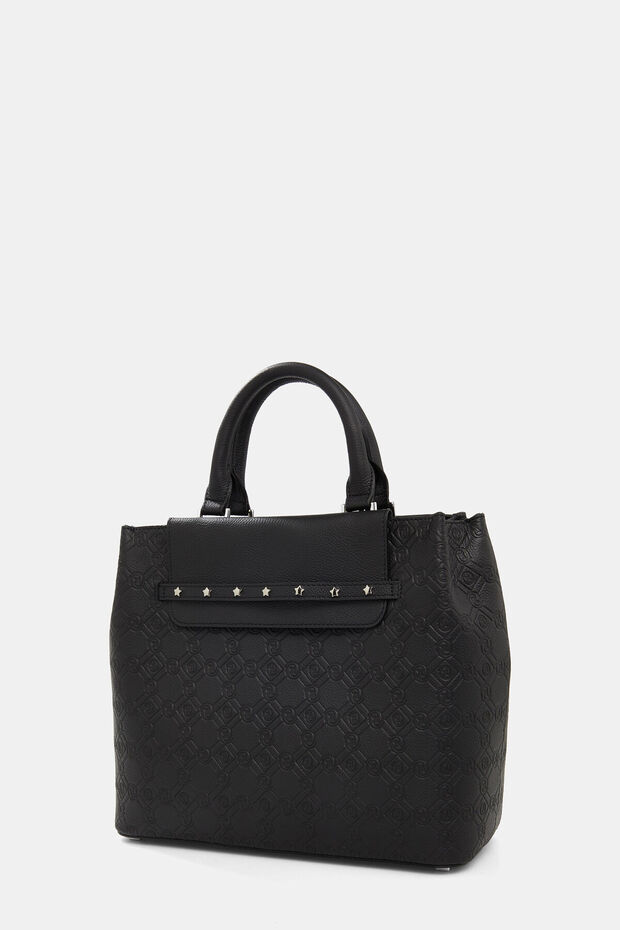 SİYAH MONOGRAM DERİ ÇANTA - 5
