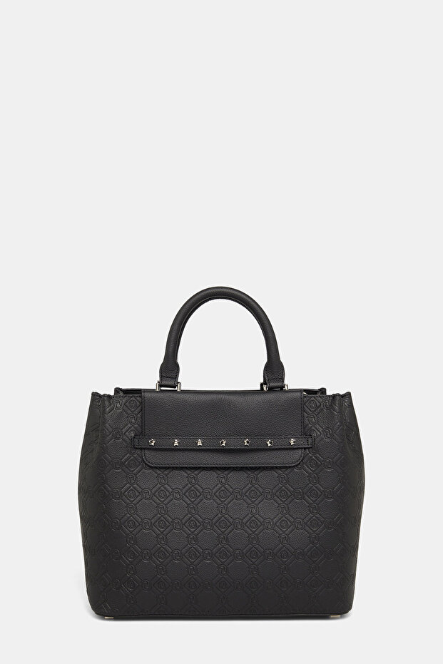 SİYAH MONOGRAM DERİ ÇANTA - 1