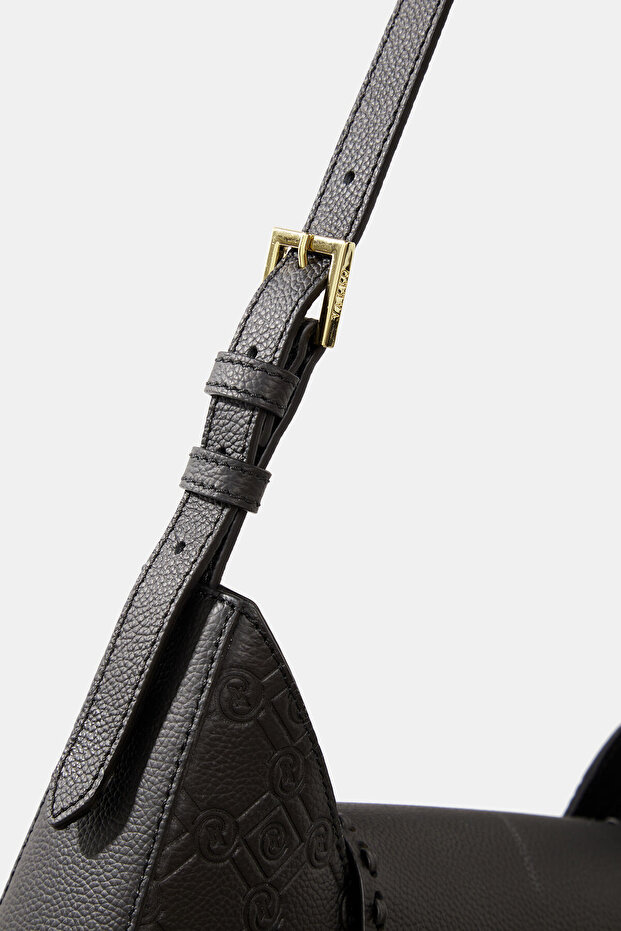 SİYAH MONOGRAM DERİ ÇANTA - 6