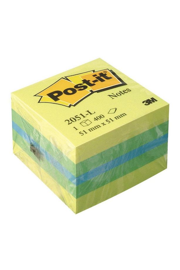 3m 2051l Yapışkanlı Not Kağıdı 51 X 51 Mm 400 Yaprak - Karışık Renkler - 1