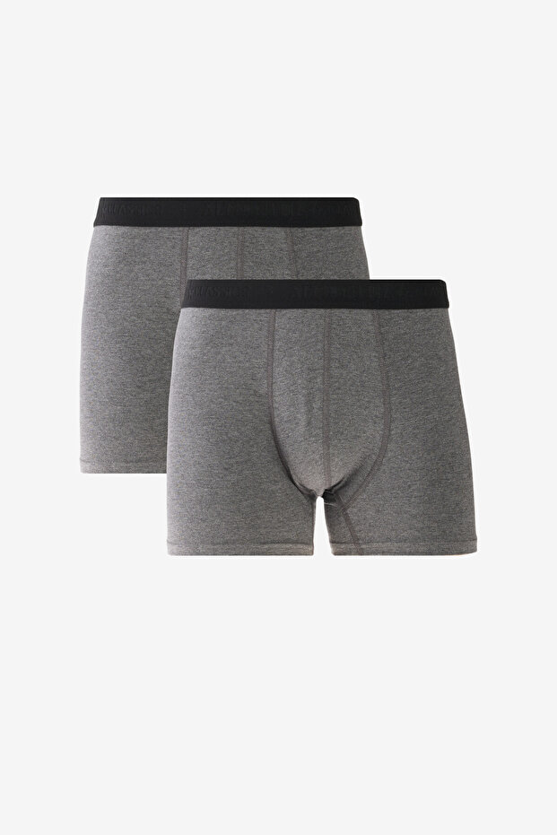 Men's Premium Cotton Anthracite 2 Pack Flexible Boxers