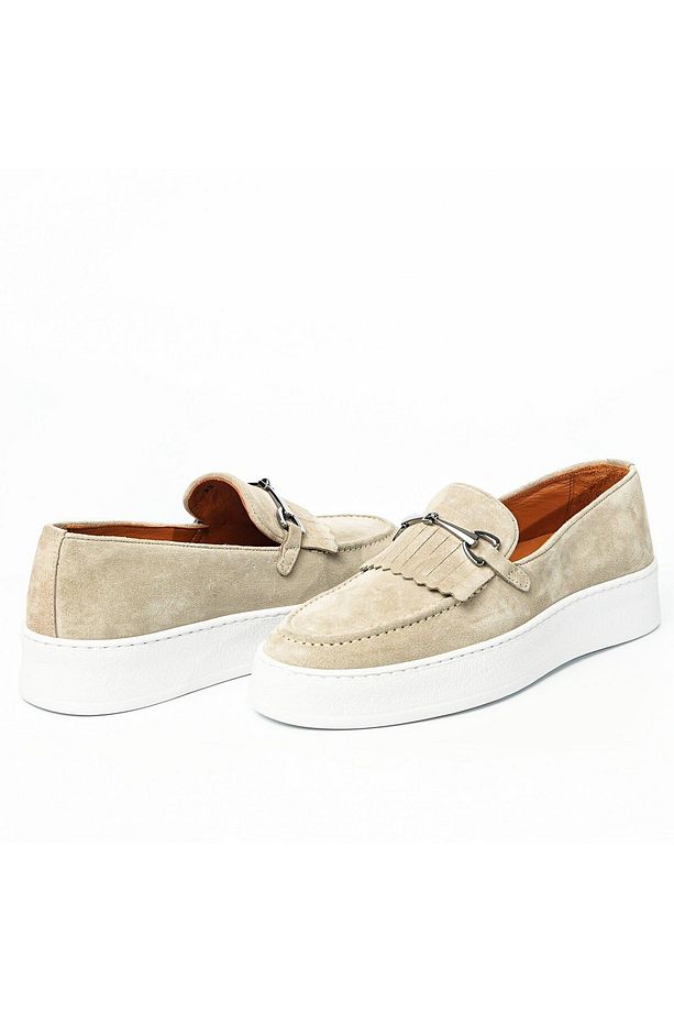 Hector Model Hakiki Deri El Yapımı Erkek Bej Loafer Ayakkabı - 2