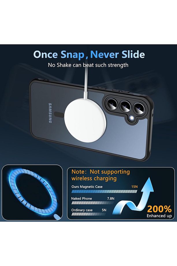 Samsung Galaxy A56 Kılıf Mat Magsafe Şarj Özellikli Renkli Yumuşak Kenarlı + Ekran Koruyucu Cam Set - 3