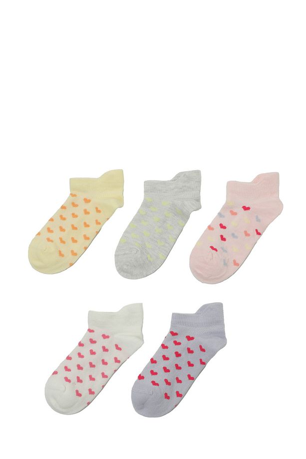 MINIHEARTS 5 LI PTK-G 5FX Çok Renkli Kız Çocuk 5'li Patik Çorap - 1