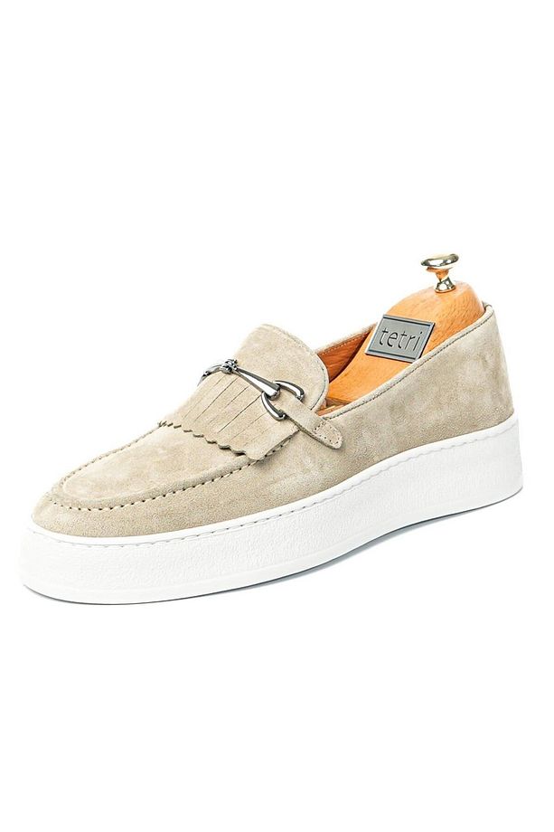 Hector Model Hakiki Deri El Yapımı Erkek Bej Loafer Ayakkabı - 1