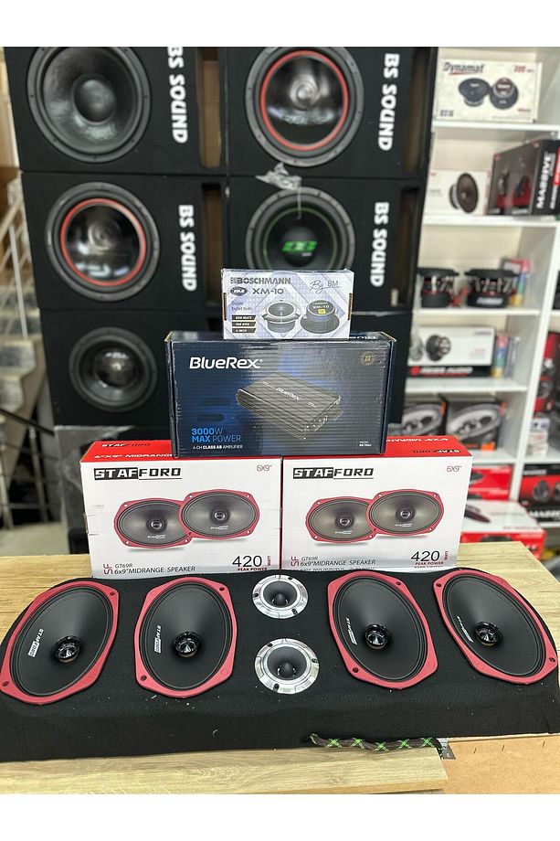 4 adet oval mıdrange 2 adet 10 cm twetter 3000 wat 4 kanal amfi universal pandizot - 1