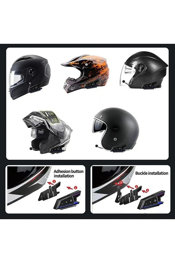 Bt40 Kask Kulaklık Bluetooth Motosiklet Kulaklık Intercom 5.3 - 6