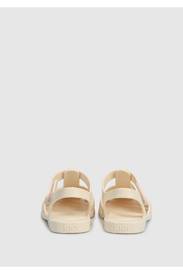 Flat Cream Sandals - 4