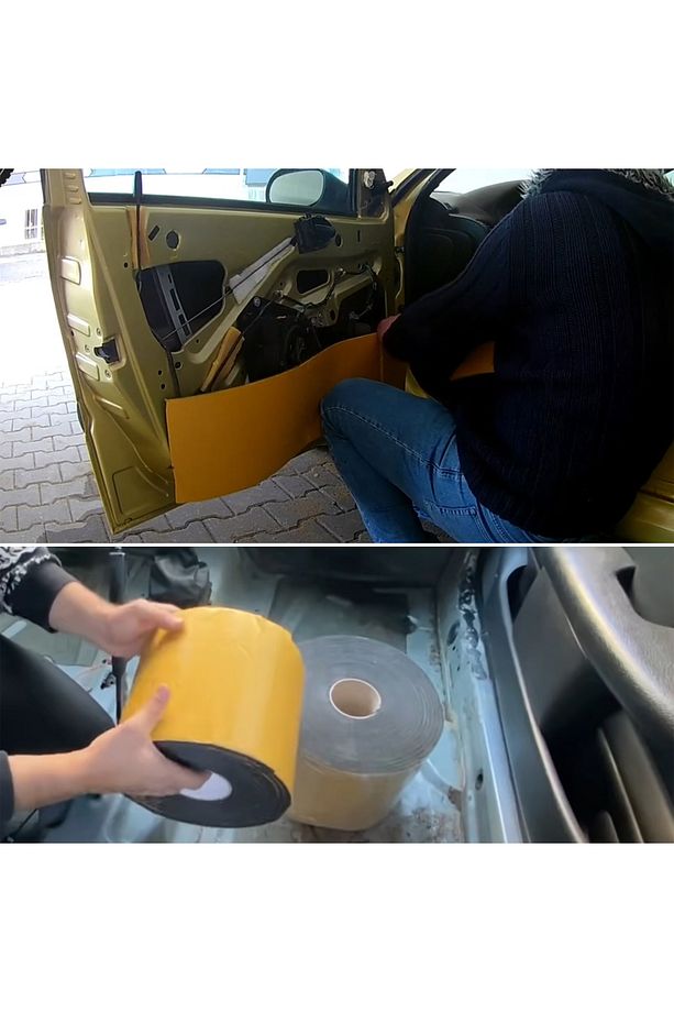 (5 MM EN:100 CM X 1 MT) Yapışkanlı Oto Araç Motor Ses Isı Yalıtım Izolasyon Bandı Kauçuk Sünger - 3