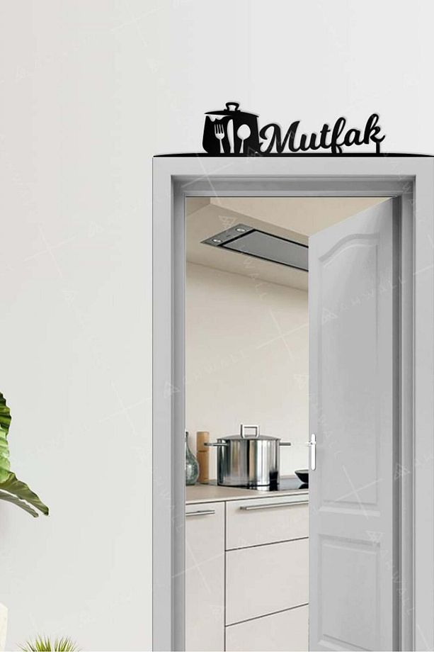 Mutfak Yazılı Ahşap Kapı ve Ayna Üstü Köşe Süsü - 1