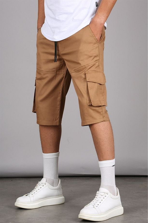 Camel Basic Kargo Cep Erkek Kapri Şort 5473 - 3