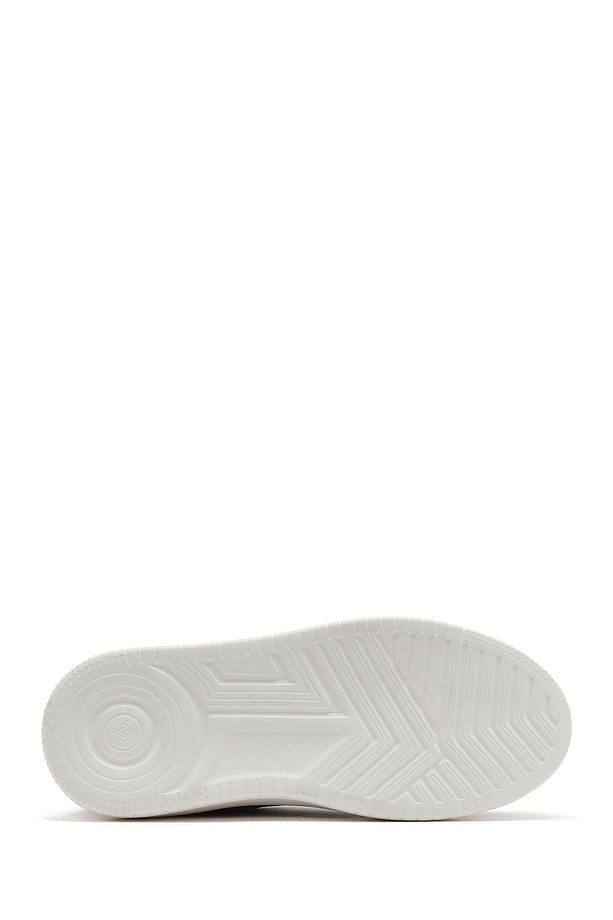 Erkek Bej Bağcıklı Kalın Tabanlı Süet Deri Sneaker 25SFD724310 - 4