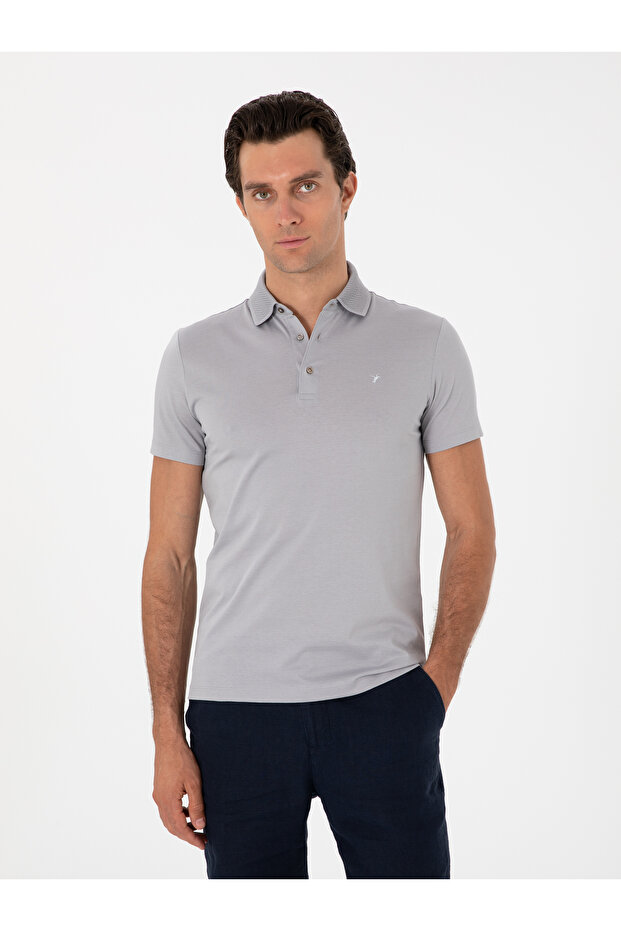 Stone Slim Fit Patterned Polo Neck T-Shirt 50300690 -Vr049