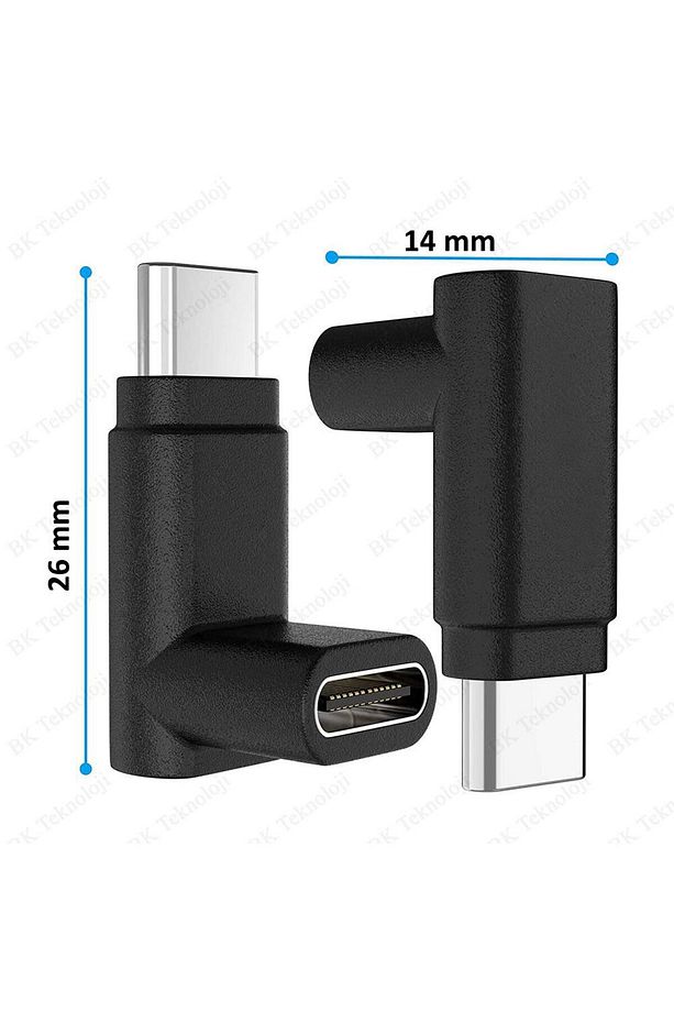 90 Derece Dirsek Aşağı ve Yukarı Açılı USB C Type-C Erkek - Dişi Adaptör - 8