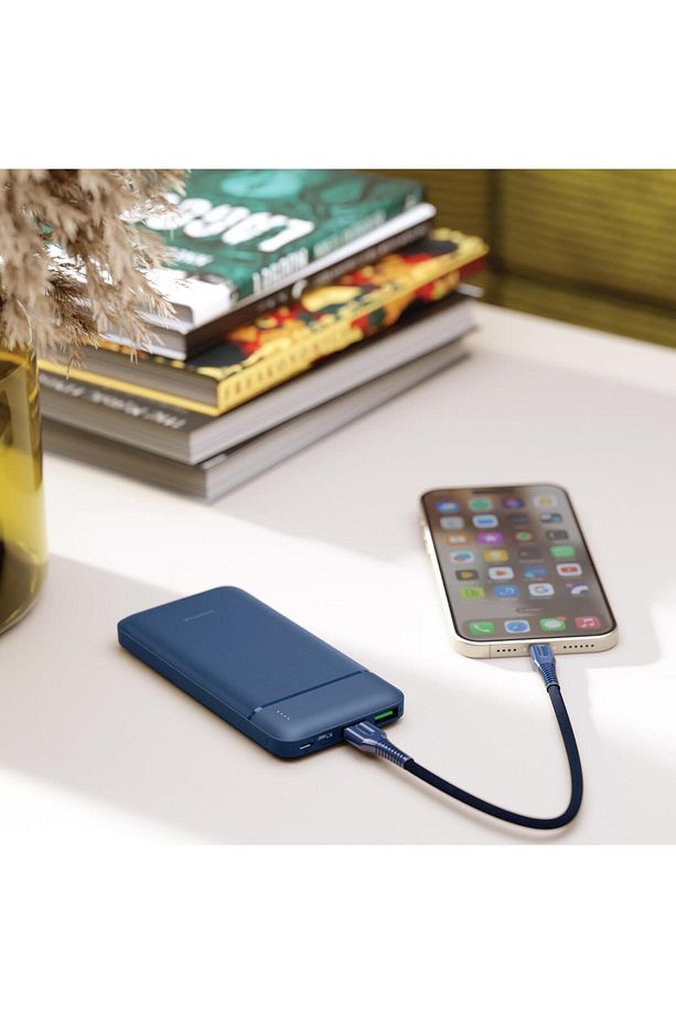 PBS123 10.000 mAh 1 Type-C 2 USB Çıkışlı Taşınabilir Şarj Cihazı Powerbank Navy - 3