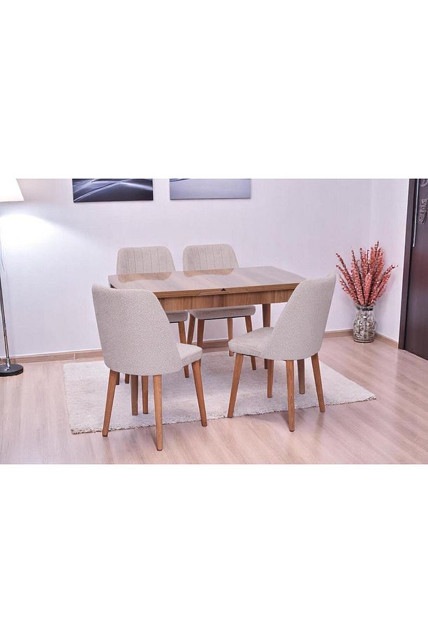 Nehir Milano MDF Lak Panel Açılır Mutfak Masa Takımı 75x130cm - 2