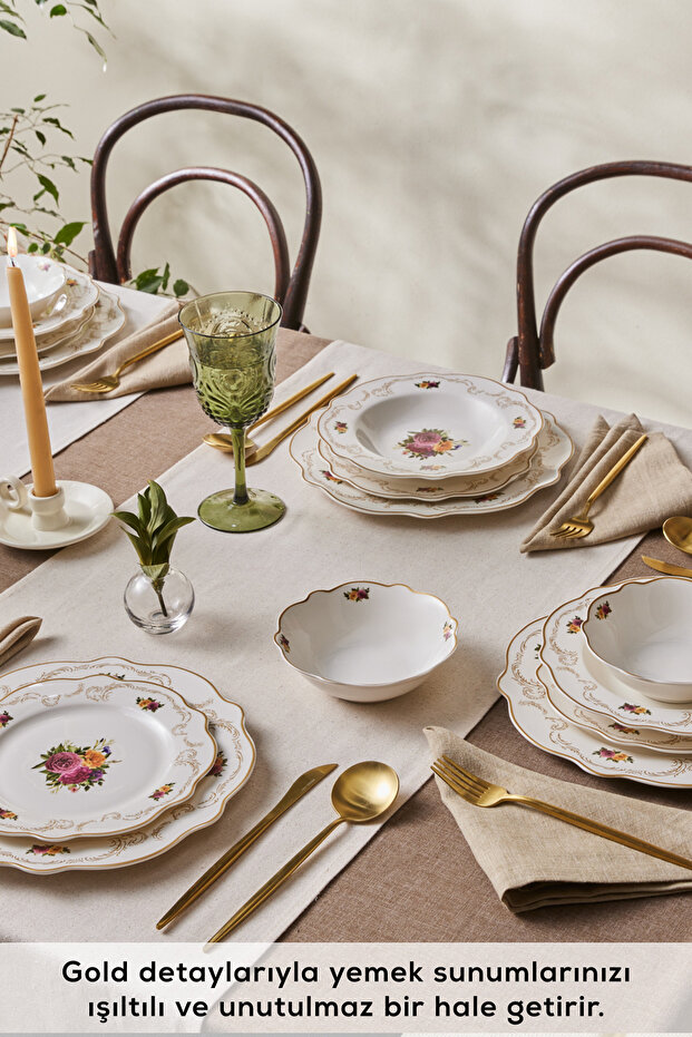 Forever Bone Antique 24 Parça 6 Kişilik Yemek Takımı - 5