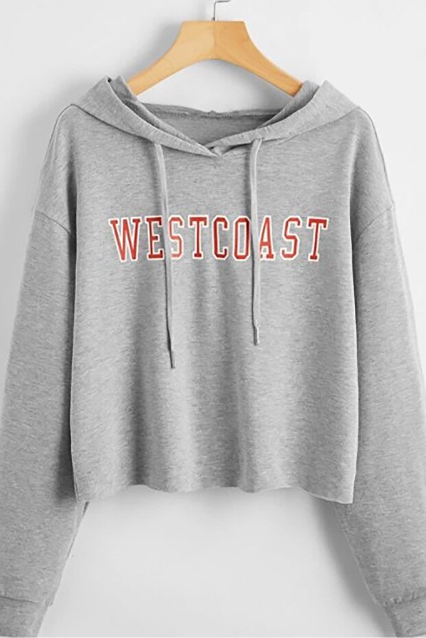 Mad Girls Hooded Gray Sweatshirt Mg809