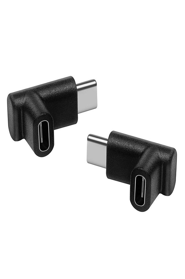 90 Derece Dirsek Aşağı ve Yukarı Açılı USB C Type-C Erkek - Dişi Adaptör - 1