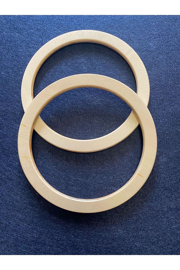 AHŞAP YUVARLAK ÇANTA SAPI 13 CM - 1