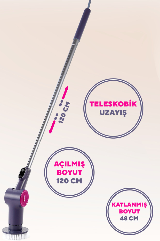 9in1 Şarjlı Çok Amaçlı Temizlik Fırçası Seti Hscr-01 - 3