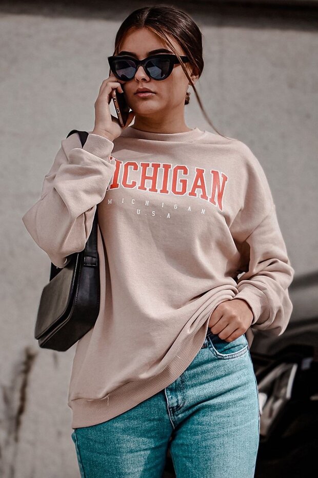 Mad Girls Beige Sweatshirt Mg785